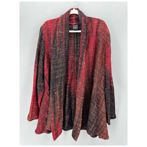 Candiss Cole Artisan Handwoven 100% Silk Open Front Cardigan Size L Lagenlook